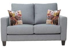 CasaCraft Rio Grande Double Seater Sofa With Throw Pillows In Slate Grey Colour