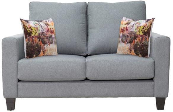 CasaCraft Rio Grande Double Seater Sofa with Throw Pillows in Slate Grey Colour