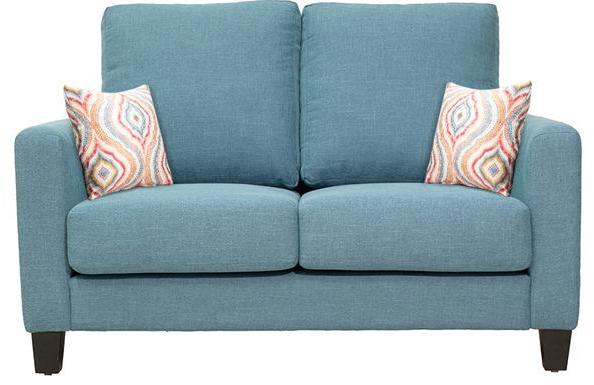 CasaCraft Rio Grande Double Seater Sofa with Throw Pillows with Throw Pillows in Sapphire Colour