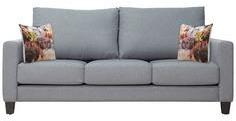 CasaCraft Rio Grande Three Seater Sofa With Throw Pillows In Slate Grey Colour