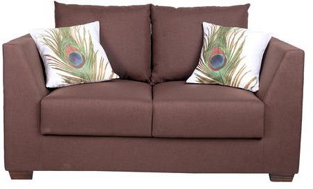 CasaCraft San Fernando Two Seater Sofa With Throw Pillows In Brown Colour