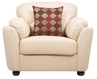 CasaCraft Santa Fe One Seater Sofa With Throw Pillows In Beige Colour