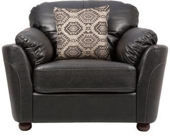 CasaCraft Santa Fe One Seater Sofa With Throw Pillows In Black Colour