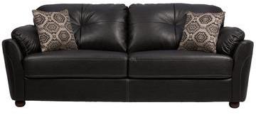 CasaCraft Santa Fe Three Seater Sofa With Throw Pillows In Black Colour