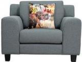 CasaCraft Santa Lucia Single Seater Sofa With Throw Pillows In Ash Grey Colour