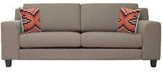 CasaCraft Santa Lucia Three Seater Sofa With Throw Pillows In Light Pewter Colour