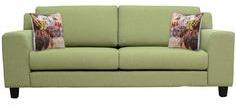 CasaCraft Santa Lucia Three Seater Sofa With Throw Pillows In Pistachio Green Colour