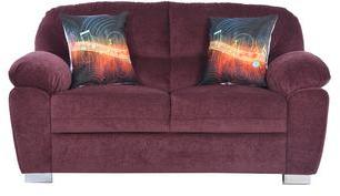 CasaCraft Santa Luzia Two Seater Sofa With Throw Pillows In Wine Colour