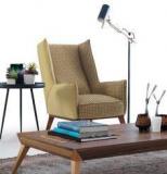 CasaCraft Silvio One Seater Sofa In Straw Yellow Color