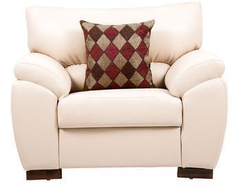 CasaCraft Toledo One Seater Sofa With Throw Pillows In Beige Colour