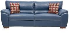 CasaCraft Toledo Three Seater Sofa With Throw Pillows In Blue Colour