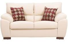 CasaCraft Toledo Two Seater Sofa With Throw Pillows In Beige Colour