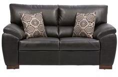 CasaCraft Toledo Two Seater Sofa With Throw Pillows In Black Colour