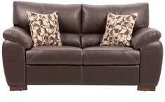 CasaCraft Toledo Two Seater Sofa With Throw Pillows In Brown Colour