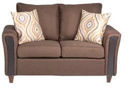 CasaCraft Valencia Two Seater Sofa With Throw Pillows In Brown Colour