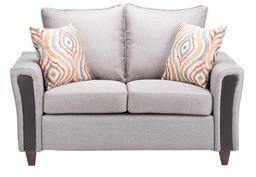 CasaCraft Valencia Two Seater Sofa With Throw Pillows In Grey Colour