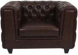 CasaCraft William One Seater Sofa In Brown Colour