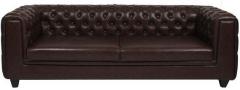 CasaCraft William Three Seater Sofa in Brown Colour