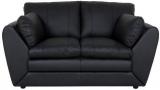 CasaCraft Zeus Half Leather Two Seater Sofa In Black Colour