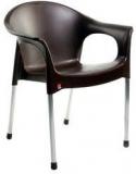 Cello Metallo Cafeteria Chair Set of Two Chairs in Brown Colour