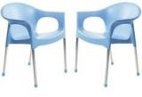 Cello Metallo Cafeteria Chair Set of Two in Blue colour