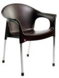 Cello Metallo Cafeteria Chair Set of Two in Brown colour