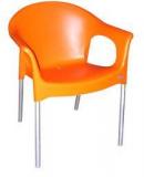 Cello Metallo Cafeteria Chair Set of Two in Orange Colour