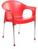 Cello Metallo Cafeteria Chair Set of Two in Red Colour