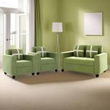 Cherry Wood Rio Highback Fabric 2 + 1 + 1 Sofa Set