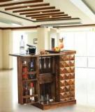 Cherry Wood Sheesham Wood Bar Cabinet Rack For Home Solid Wood Bar Cabinet