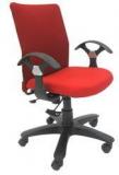 ChromeCraft Ergonomic Medium Back Chair In Red Colour