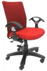 ChromeCraft Ergonomic Medium Back Chair in Red Colour