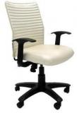 ChromeCraft Ergonomic Medium Back Chair In White Colour