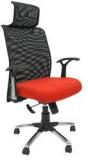 ChromeCraft Executive High Back Chair In Black & Orange Colour