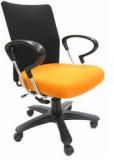 Chromecraft Geneva Desktop Chrome Office Ergonomic Chair In Black & Orange Colour