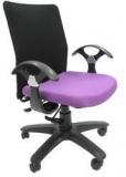 Chromecraft Geneva Desktop Chrome Office Ergonomic Chair In Black & Purple Colour