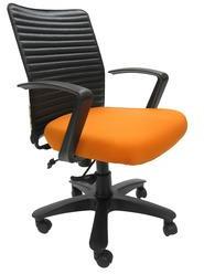 Chromecraft Geneva Desktop Marina Office Ergonomic Chair In Orange Colour