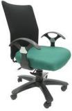 Chromecraft Geneva Desktop T Black Office Ergonomic Chair In Green Colour