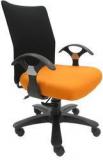 Chromecraft Geneva Desktop T Black Office Ergonomic Chair In Orange Colour