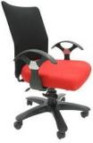 Chromecraft Geneva Desktop T Black Office Ergonomic Chair In Red Colour