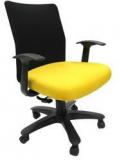 Chromecraft Geneva Desktop WW Black Office Ergonomic Chair In Yellow Colour