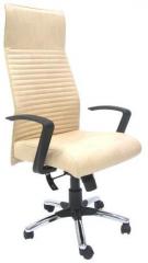 ChromeCraft Leatherette High Back Executive Chair in Cream Colour