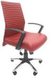 ChromeCraft Leatherette Medium Back Executive Chair In Red Colour