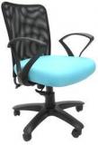 Chromecraft Rado Office Ergonomic Chair In Black & Sky Blue Colour