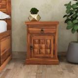 Clanecraft Solid Sheesham Wood Diamond Style Side Table For Bedroom/ Living Room / Hotel | Solid Wood Bedside Table