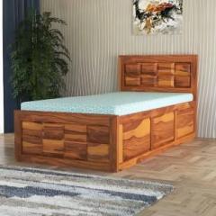 Clanecraft Solid Sheesham Wood Single Bed Without Mattress For Bedroom/ Kids Room/ Hotel | Solid Wood Single Box Bed