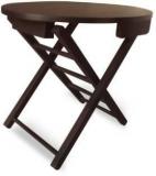 Colorwood Multipurpose Folding Round Brown Solid Wood Side Table