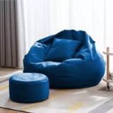 Comfybean 4XL Premium, Designer ComfortSofa Haven With Free Cushion And Puffy Blue Body Fitter Bean Bag With Bean Filling