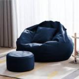 Comfybean 4XL Premium, Designer ComfortSofa Haven With Free Cushion And Puffy Indigo Body Fitter Bean Bag With Bean Filling