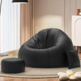 Comfybean 4XL Premium, Designer LeisureSofa Lounge With Free Cushion And Puffy Black Teardrop Bean Bag With Bean Filling